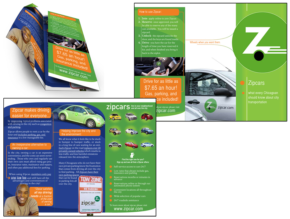 Zipcar promotional brochure